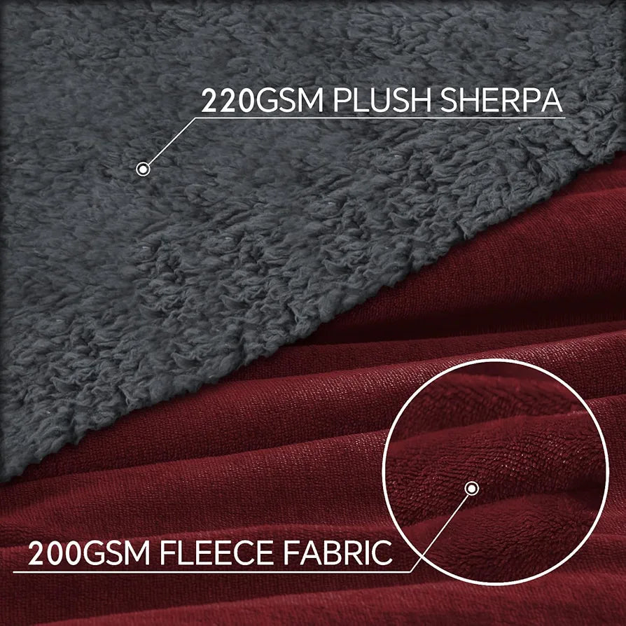 Cloth Fusion Fleece Sherpa Blanket for Winter Single Bed 400GSM,Soft Quilt Blanket for Comfort & Warmth